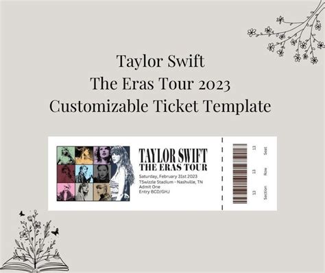A Ticket For Taylor Swift The Eras Tour