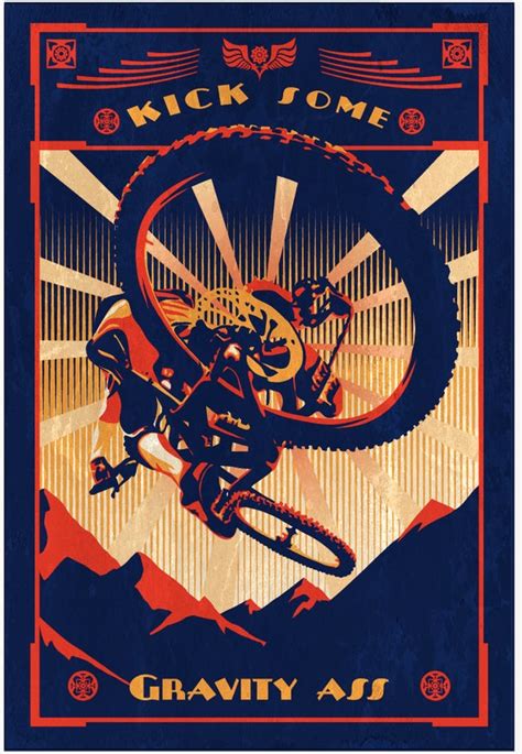 Retro Motivational Slogan Mountain Bike Poster Print 11x16