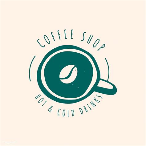 Coffee Shop Logo With A Cup And Beans