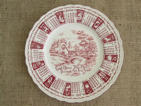 Royal Staffordshire England Ceramic 1961 Calendar Plate Vintage