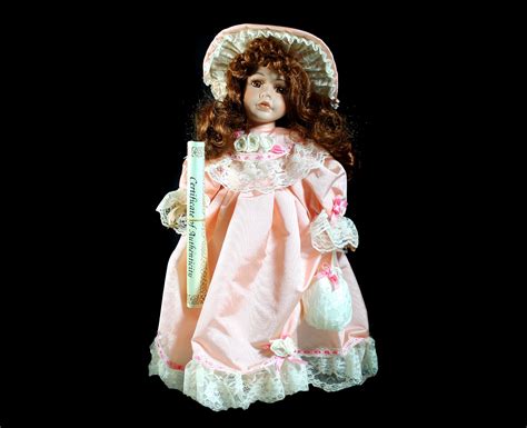Porcelain Doll Dan Dee Collectors Choice Victorian Pink Dress 16 Inch Bisque Porcelain