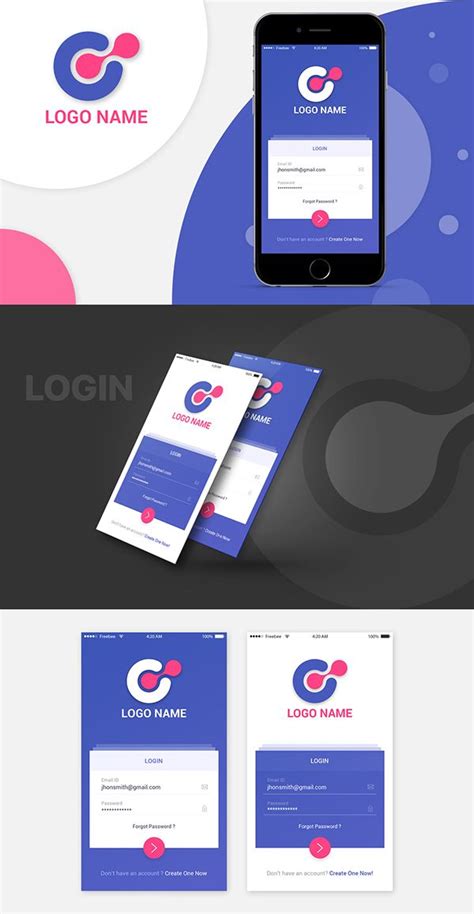 This Is A First Shot On Behance With The Idea Of Login Screen With Two