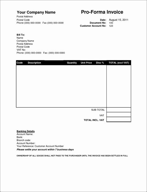 Blank Invoice Format In Excel ~ Excel Templates