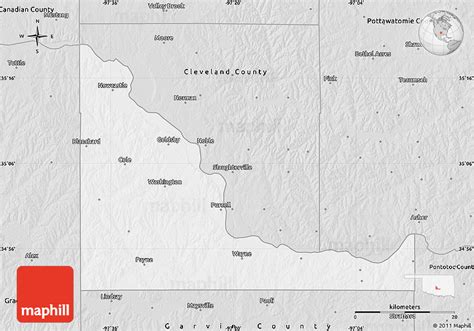 Silver Style Map Of Mcclain County