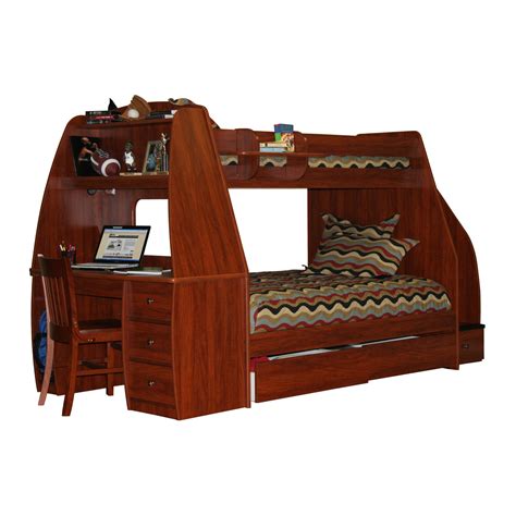 Enterprise Twin Over Full Bunk Bed With Trundle Desk Stairway At