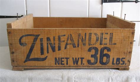 Vintage Wood Crate Zinfandel Grape Crate Antique Wooden Crate Fruit