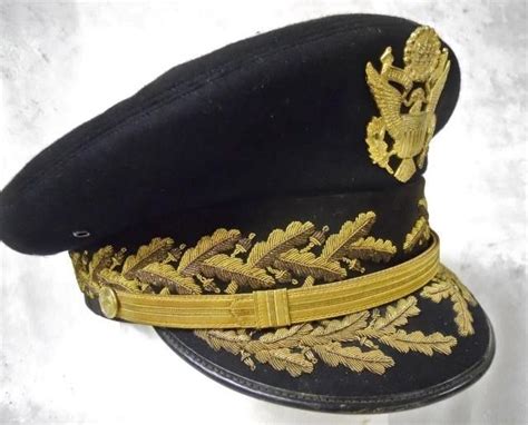 Peaked Cap Visor Cap Sweatband Officer Wwii Army Armed Forces