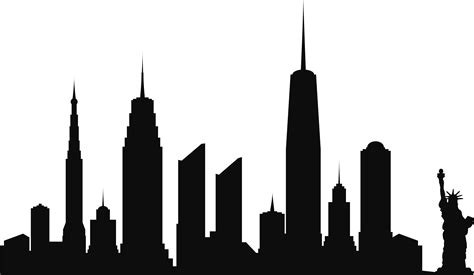 Download New York City Skyline Silhouette Png Clip Artu200b Statue Of