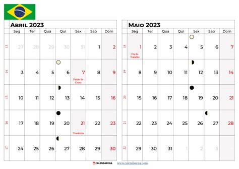Calendario Abril E Maio