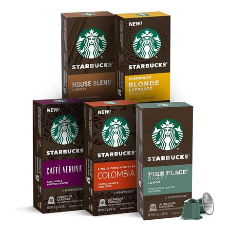 Nespresso Starbucks Capsules Favorites Variety Pack Box Of 5 50 Pods