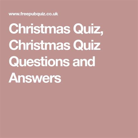 Christmas Quiz Christmas Quiz Questions And Answers Christmas Quiz