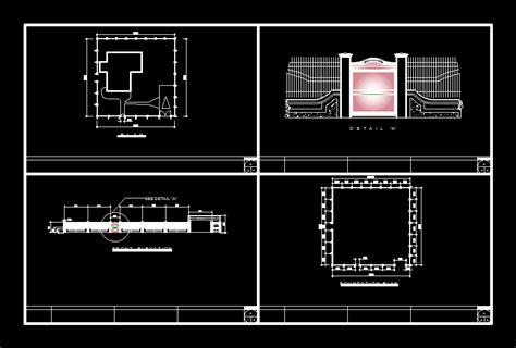 Download free cad block of wrought iron fences suitable for railing, boundary wall, grill etc. Perimeter fence in AutoCAD | Download CAD free (264.86 KB ...