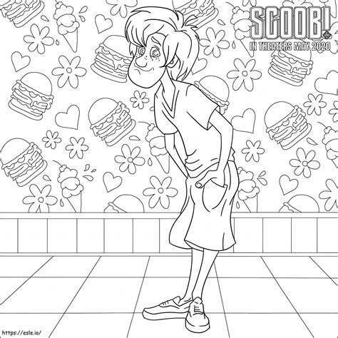 Shaggy Rogers With Food coloring page