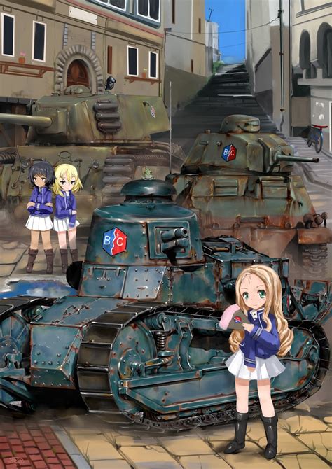 Safebooru 3girls Andou Girls Und Panzer Arl 44 Arm Grab Artist Name Bangs Bc Freedom Emblem