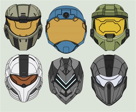 Halo Spartan Helmet Drawings Wave 1 By Arbiter376 On Deviantart