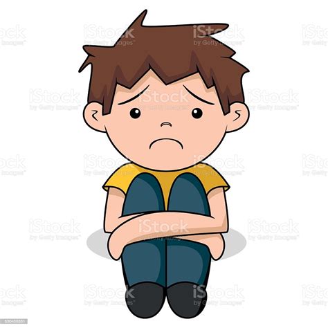 Sad cartoon emoji cute smiley smile emotions expression face crying. Sad Boy Stock Illustration - Download Image Now - iStock