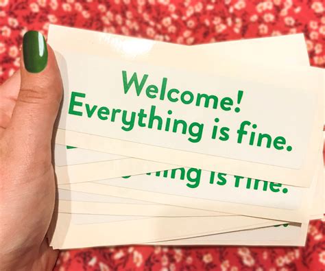 Welcome Everything Is Fine The Good Place Decal Sticker Etsy