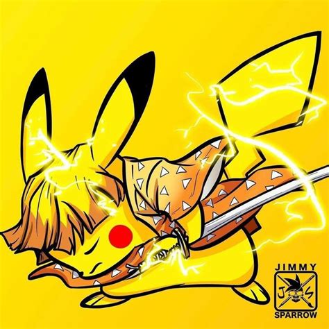 Demon Slayer X Pokémon Pikachu Art Pikachu Drawing Pokemon Avatar