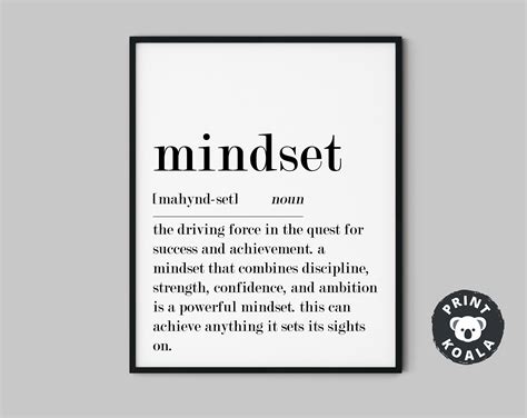Mindset Definition Office Wall Art Home Office Print Etsy Uk