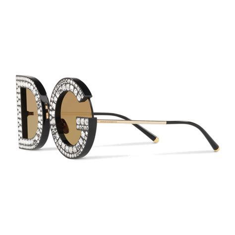 Dolce And Gabbana Dg Sunglasses With Crystals Black With Crystals