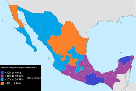 Percentage Of The Population Identifying As Indigenous In Mexico By