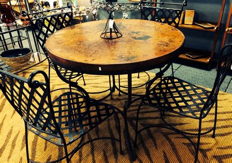 #costco_table #iron_chair #iron_table #outdoor_furniture #outdoor_table #table_and_chairs #table_set #wrought_iron_table_and_chairs. Copper Top Wrought Iron Table | Wrought iron table ...