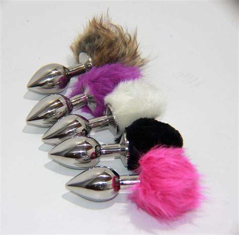 Crazy Rabbit Tail Metal Silver Butt Plug Anal Sex Toys With Tails