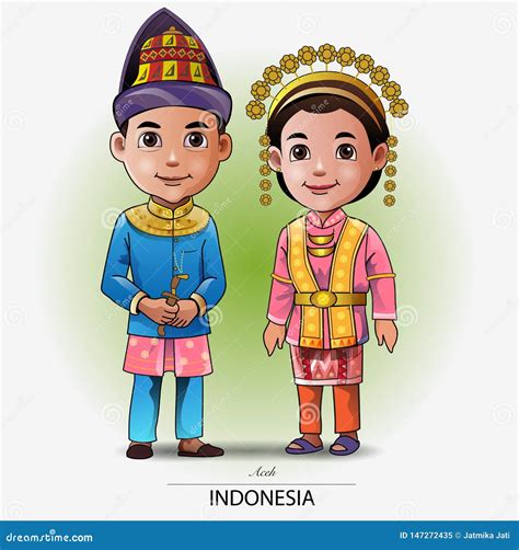 Aceh traditional clothing stock vector. Illustration of kids - 147272435