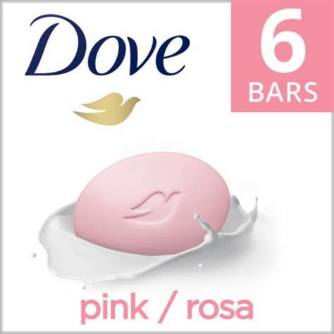 Dove Pink 6 Count Beauty Bar Soap Gentle Moisturizing Cream Skin