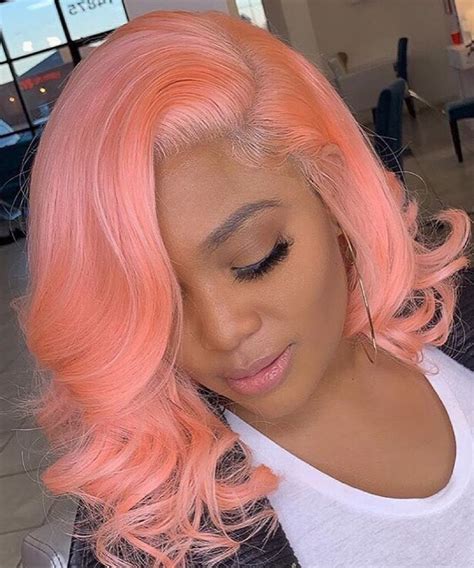 Bright Pink Lace Front Bob Wigs For Black Women Colorful Invisible Lace