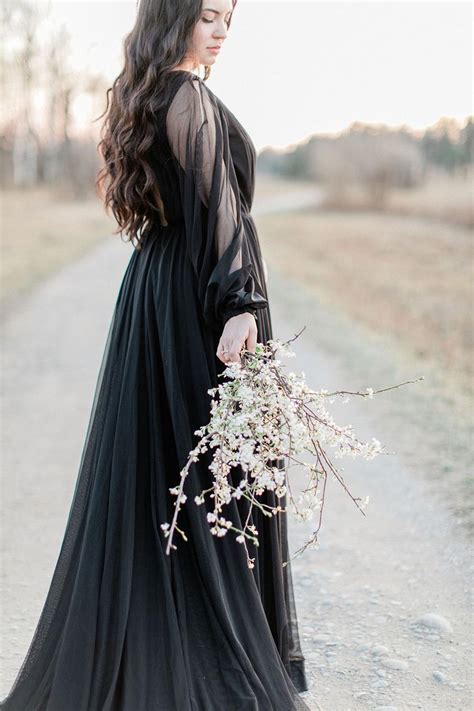 Long Sleeve Black Wedding Dresses Vlrengbr