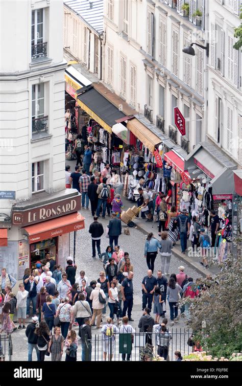 Busy Streets Of Montmartre Paris France Stock Photo Alamy