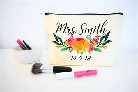 Bride Makeup Bag Bridal T Personalized Wedding T Etsy