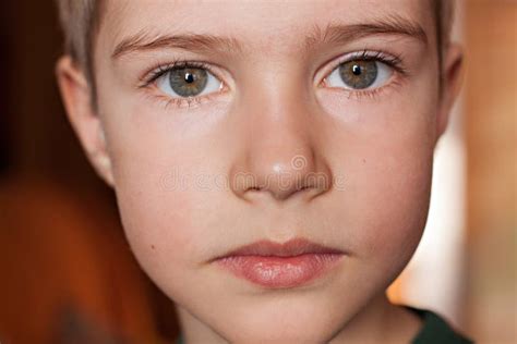 Portrait Of A Boy With Beautiful Eyes Close Up Stock Image Image Of
