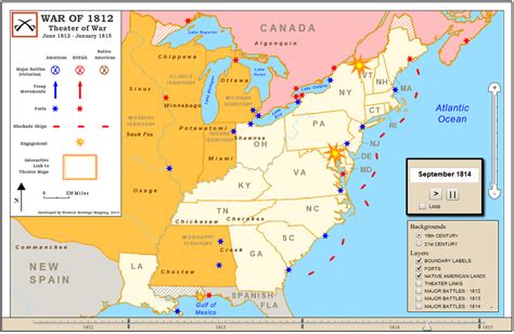 War Of 1812 Animated Map Gallery Western Heritage Mapping