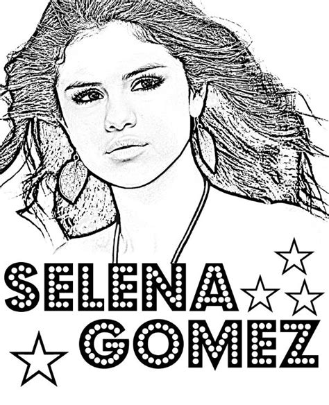 Selena Gomez Printable Coloring Sheet With Singers Selenagomez Gomez Coloringpage