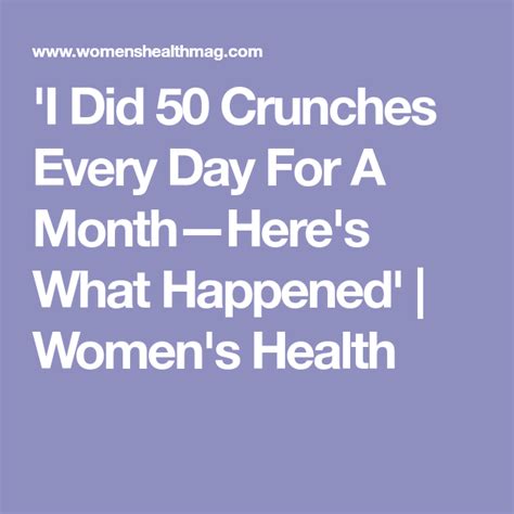 ‘i Did 50 Crunches Every Single Day For A Month Crunches Womens