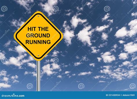 Hit The Ground Running Traffic Sign Stock Photo Image Of Paint