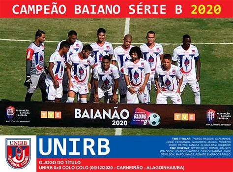 Edição Dos Campeões Unirb Campeão Baiano Série B 2020