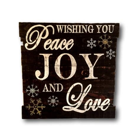 Wishing You Peace Joy And Love Sign Christmas Decorations