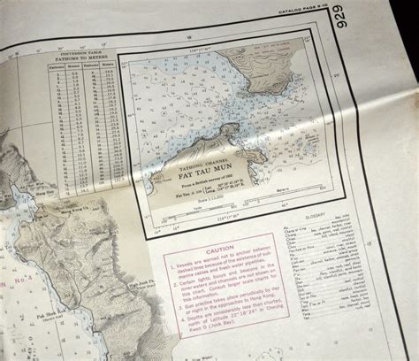 1949 Map Of Hong Kong Harbor Maritime Map Updated 1964 Collectors
