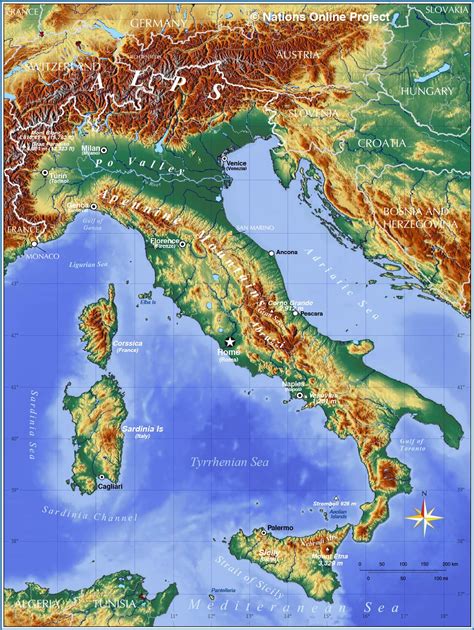 Mountains In Italy Map
