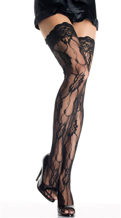 sexy lace stockings bedtime flirt