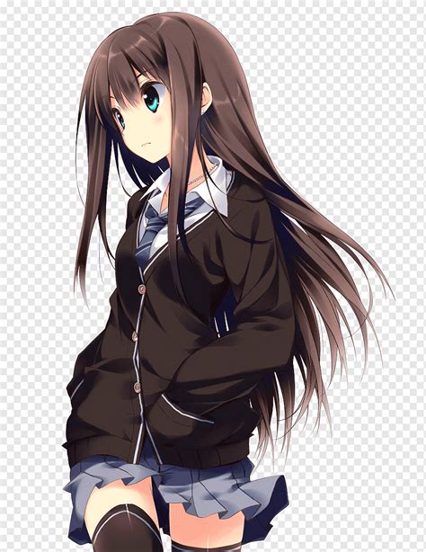 Brown Hair Anime Girl In Hoodie Anime Wallpaper Hd