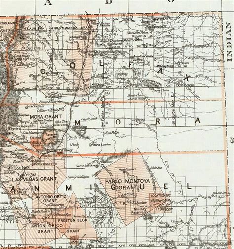 Map Of Territory Of New Mexico 1879 Vintage Home Deco Style Etsy