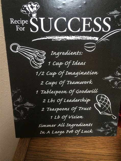 Recipe For Success Success Wishes Recipe For Success Success Quotes