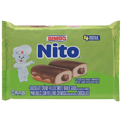 Bimbo Nito 4 Pack Chocolate Chocolate Creme Filled 4 219 Oz Packs