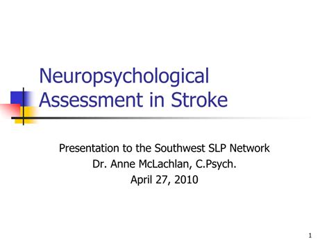 Ppt Neuropsychological Assessment In Stroke Powerpoint Presentation