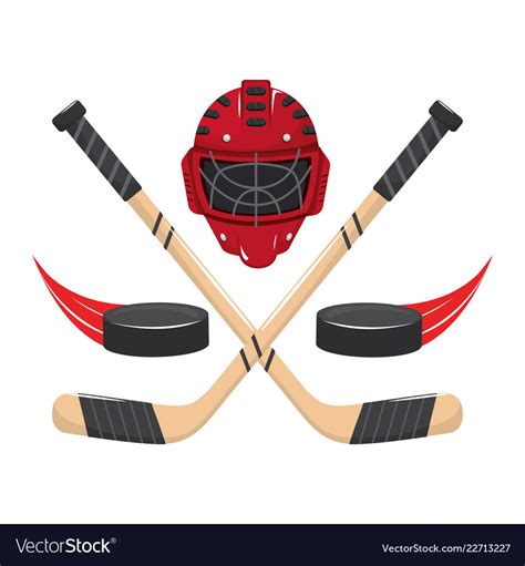 Ice Hockey Elements Cartoon Royalty Free Vector Image
