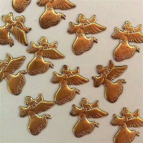 Brass Angel Stampings Victorian Style 12 No Holes Victorian Fashion Etsy Handmade